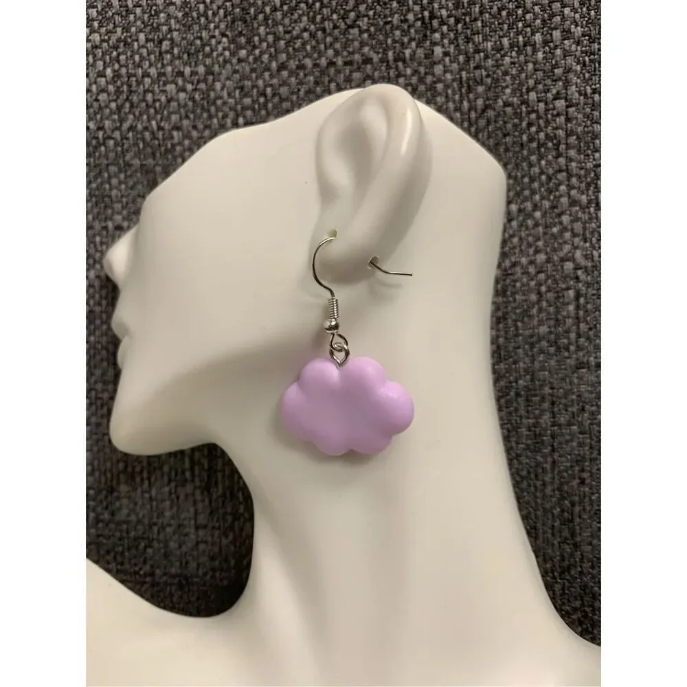Purple Cloud Statement Earrings
